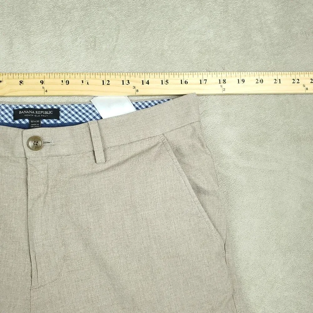Banana Republic Kentfield Pants Mens 32x32 Beige Slim Fit 100% Cotton Chino
